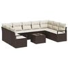 vidaXL Set Divano da Giardino 10 pcs Marrone e Crema polyrattan