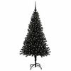 vidaXL Albero di Natale con 150 LED con supporto Nero 150 cm PVC