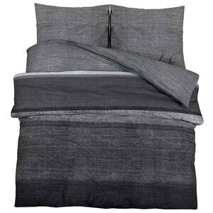 vidaXL Set Copripiumino Grigio Scuro e Nero 260x240 cm in Cotone