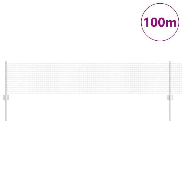 vidaXL Recinzione con Posto Argento 0,4 x 100 m Acciaio