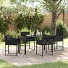 vidaXL Set da Pranzo per Giardino con cuscino 5 pcs Nero polyrattan