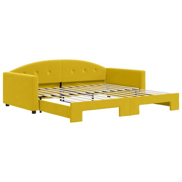 vidaXL Divano Letto con Letto Estraibile Giallo 100x200 cm in Velluto