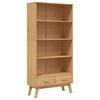 vidaXL Libreria 4 Ripiani OLDEN Marrone in Legno Massello di Pino