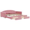 vidaXL Divano Letto Estraibile con Cassetti Rosa 100x200 cm Velluto