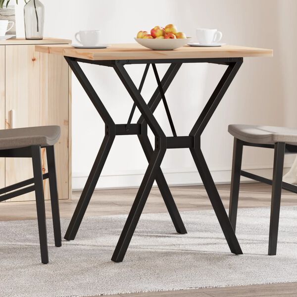 vidaXL Tavolo da Pranzo Telaio a Y 70x70x75,5 cm Legno Pino e Acciaio