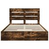 vidaXL Letto con Contenitore con testiera Rovere fum&eacute; 160 x 200 cm
