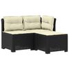 vidaXL Divano da giardino 3 posti con cuscini in look rattan PP