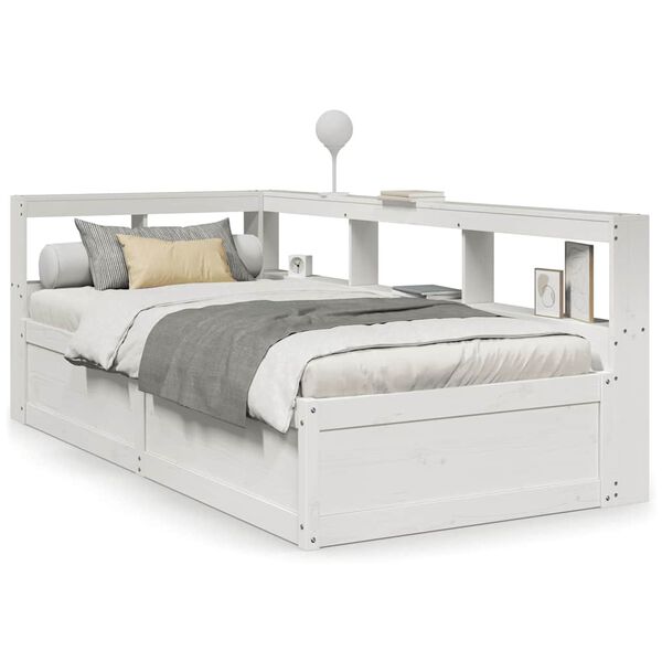 vidaXL Letto con Libreria senza Materasso 75x190 cm in Legno Pino