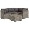 vidaXL Set Divani da Giardino 5 pz con Cuscini in Polyrattan Grigio