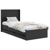 vidaXL Struttura del letto con stoccaggio e testata Nero 90 x 190 cm