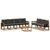 vidaXL Set di divani da esterno con cuscino 8 pcs Naturale e Nero