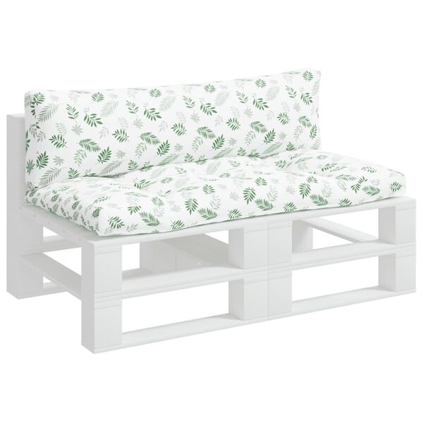 vidaXL Cuscini per Pallet 2 pz Motivo a Foglie in Tessuto Oxford