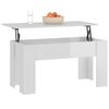 vidaXL Tavolino Salotto Bianco Lucido 101x49x52 cm Legno Multistrato