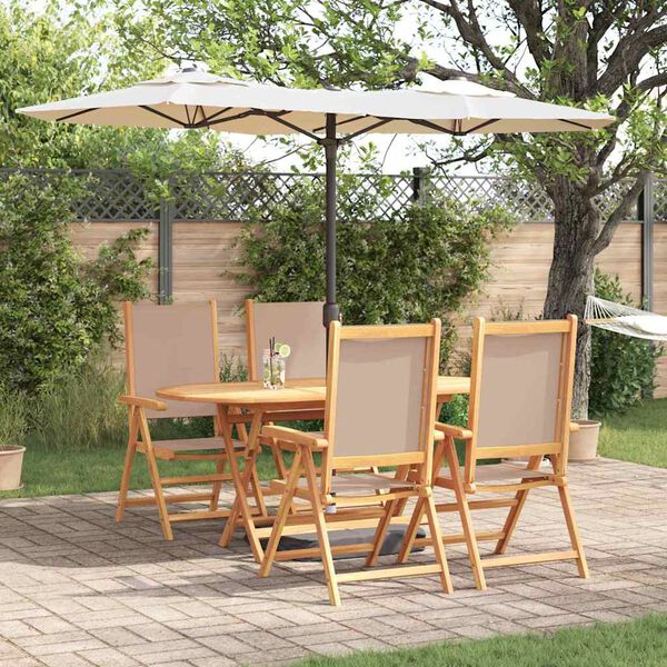 vidaXL Set da Pranzo per Giardino 5 pcs Talpa Legno di Acacia Massello