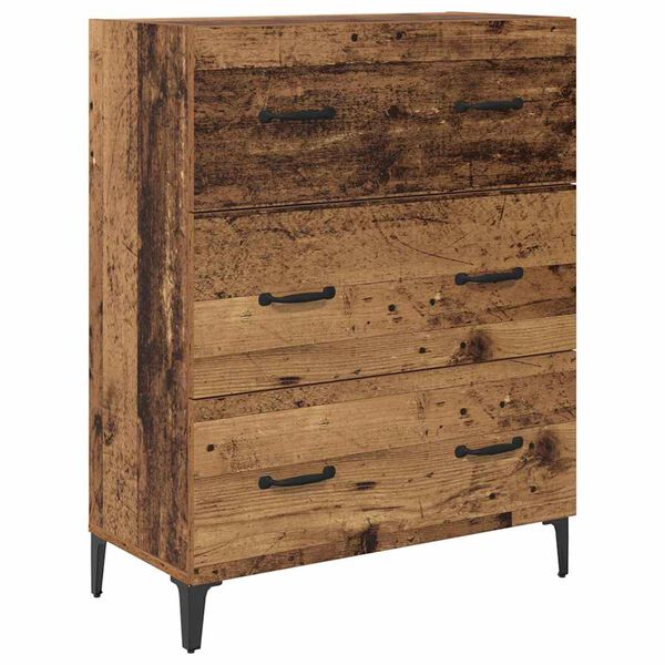 vidaXL Credenza con cassetto Legno vecchio 69,5 x 34 x 90 cm