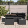 vidaXL Set Divano da Giardino con archiviazione 5 pcs Nero Poly Rattan