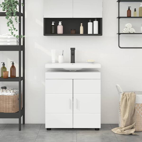 vidaXL Set di Armadi da Bagno TULUM Bianco 60 x 34 x 63 cm