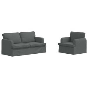vidaXL Set di divani 2 pz Grigio scuro Tessuto
