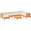 vidaXL Set Divani Giardino 9 pz con Cuscini Marrone Cera Massello Pino