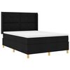 vidaXL Letto a molle con strisce LED Nero 160 x 200 cm Tessuto