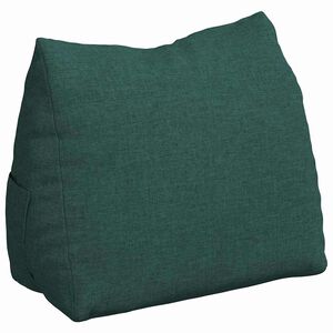vidaXL Cuscino per Schiena Verde Scuro 45 x 20 x 35 cm Tessuto