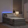 vidaXL Letto con contenitore e LED Grigio chiaro 100 x 200 cm Tessuto