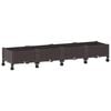 vidaXL Vaso da Giardino con Ruote Marrone 160 x 40 x 29 cm PP