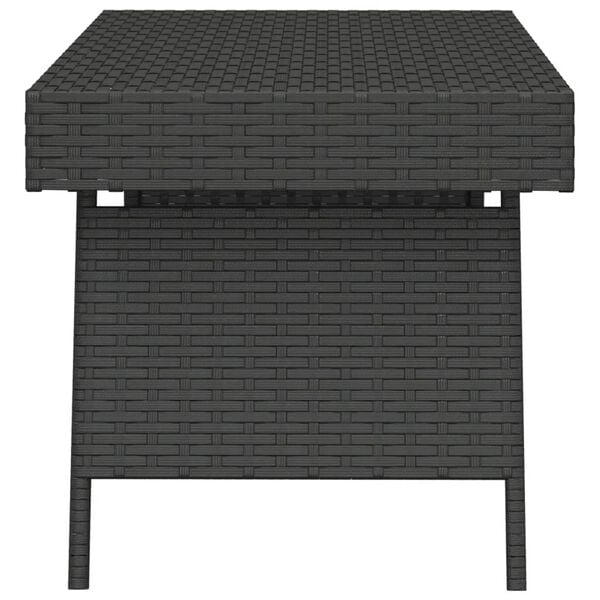 vidaXL Tavolino Pieghevole Nero 60x40x38 cm in Polyrattan