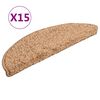 vidaXL Tappetini per scale 15 pz 56x17x3 cm Beige Semicircolari