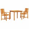 vidaXL Set da Pranzo per Giardino 3 pz Marrone