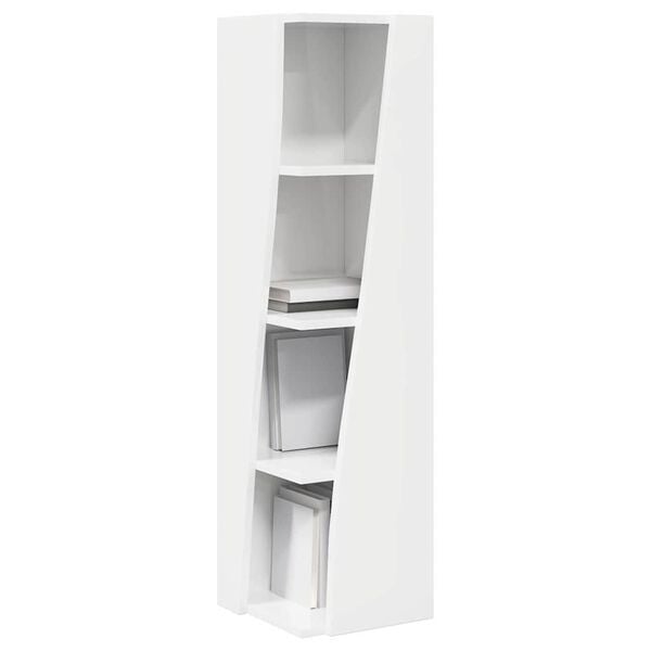 vidaXL Mobile angolare Bianco Lucido 27,5x27x102cm Legno multistrato