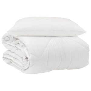 vidaXL Duvet per Tutte le Stagioni con cuscino 2 pcs Bianco Microfibra