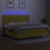 vidaXL Letto a Molle Materasso e LED Verde 200x200cm in Tessuto