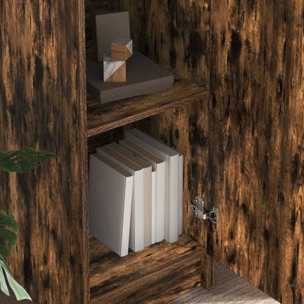 vidaXL Scrivania 2 pcs Rovere fum&eacute;