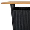vidaXL Set Bar da Giardino 3 pz con Cuscini in Polyrattan Nero