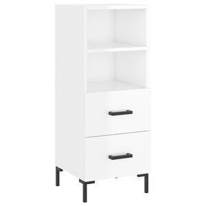 vidaXL Credenza Bianco Lucido 34,5x34x90 cm in Legno Multistrato