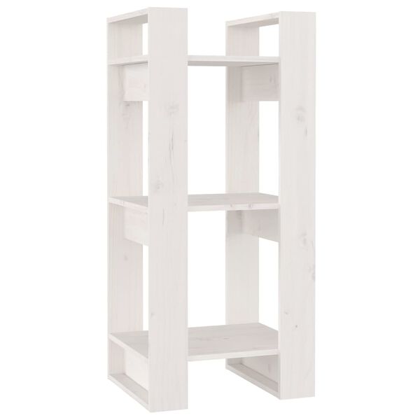 vidaXL Libreria/Divisorio Bianco 41x35x91 cm in Legno Massello di Pino
