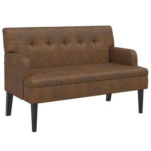 vidaXL Panca con Schienale Marrone 112x65,5x75 cm in Scamosciato