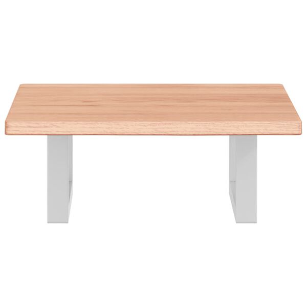 vidaXL Ripiano a Parete per Lavabo in Acciaio e Massello di Rovere