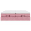 vidaXL Struttura Letto Pouf con Materassi Rosa 200x200 cm Velluto