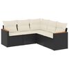 vidaXL Patio Sofa Set 5-Posti Black and Cream
