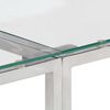 vidaXL Tavolino Consolle Argento Acciaio Inossidabile Vetro Temperato