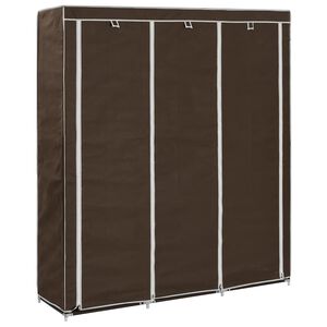 vidaXL Armadio con Scomparti e Aste Marrone 150x45x175 cm in Tessuto