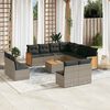 vidaXL Set Divani da Giardino 12 pz con Cuscini Grigio in Polyrattan