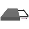 vidaXL Scaffali a Parete 4 pz Grigio Lucido 90x23,5x3,8 cm in MDF