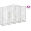 vidaXL Cesti Gabbioni ad Arco 4 pz 300x50x180/200 cm Ferro Zincato
