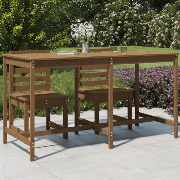 vidaXL Tavolo da Giardino Ambra 203,5x90x110cm Legno Massello di Pino
