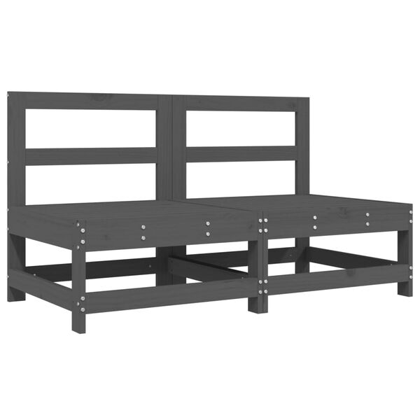 vidaXL Set Salotto da Giardino 6 pz Grigio in Legno Massello di Pino