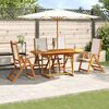 vidaXL Set Pranzo da Giardino 5pz Legno Massello di Acacia e Textilene