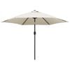 vidaXL Parasole Bianco Sabbia 3 m con Palo in Acciaio